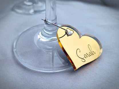 Wedding Glass Name Charms With Guest Names