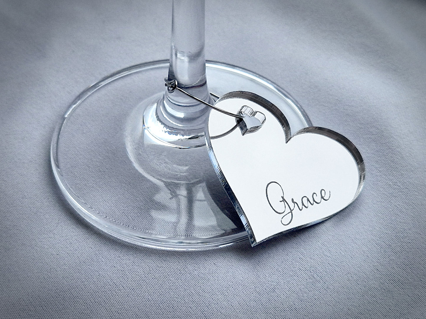 Wedding Glass Name Charms With Guest Names