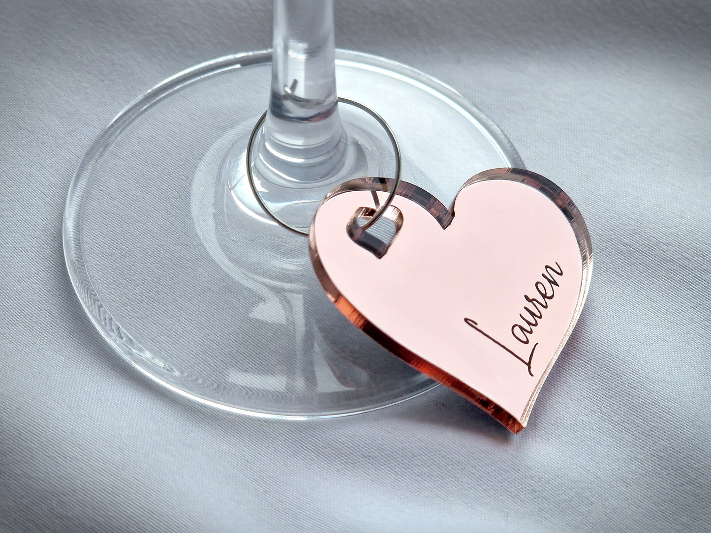 Wedding Glass Name Charms With Guest Names