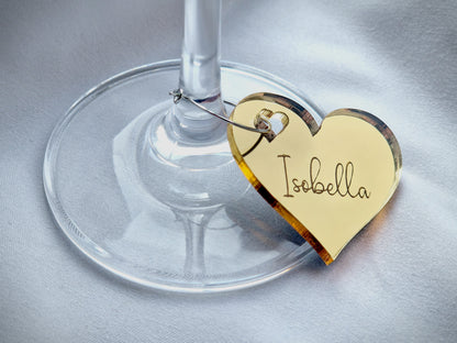 Elegant Wine Glass Name Tags