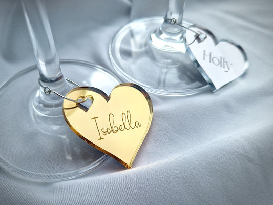 Elegant Wine Glass Name Tags