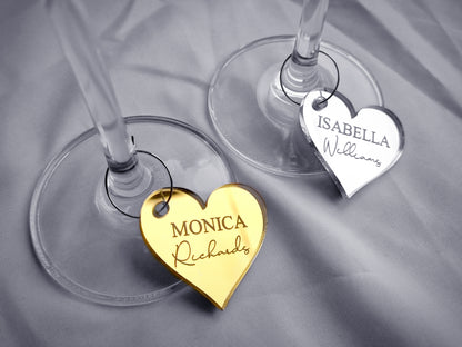 Wine Glass Name Tags With First Name And Surname