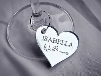 Wine Glass Name Tags With First Name And Surname