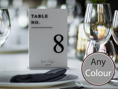 Wedding Table Number With 3D Number Effect