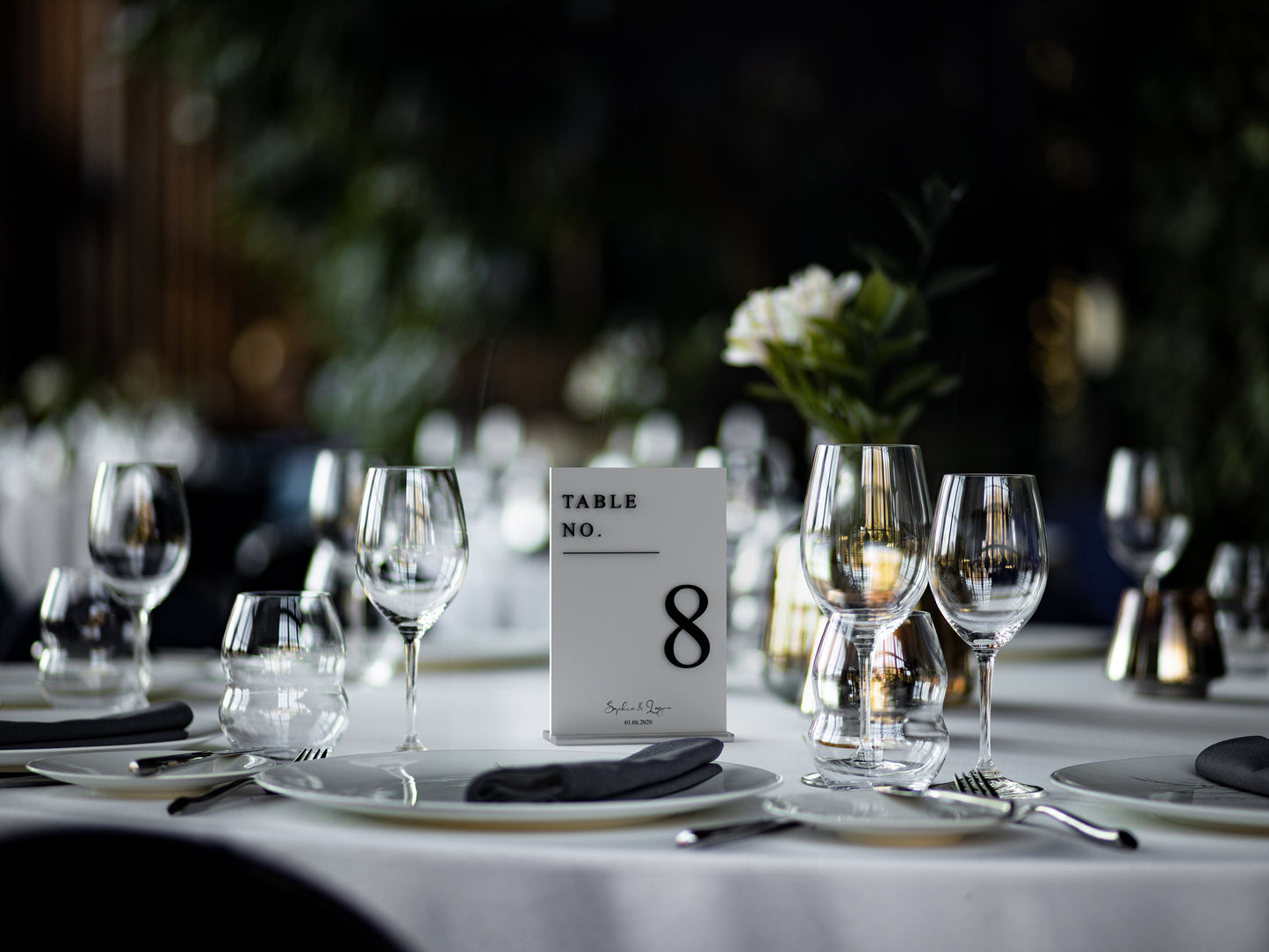 Wedding Table Number With 3D Number Effect