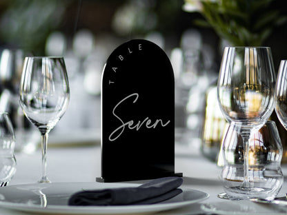 Arch Shaped Wedding Table Number