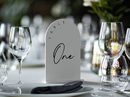 Arch Shaped Wedding Table Number