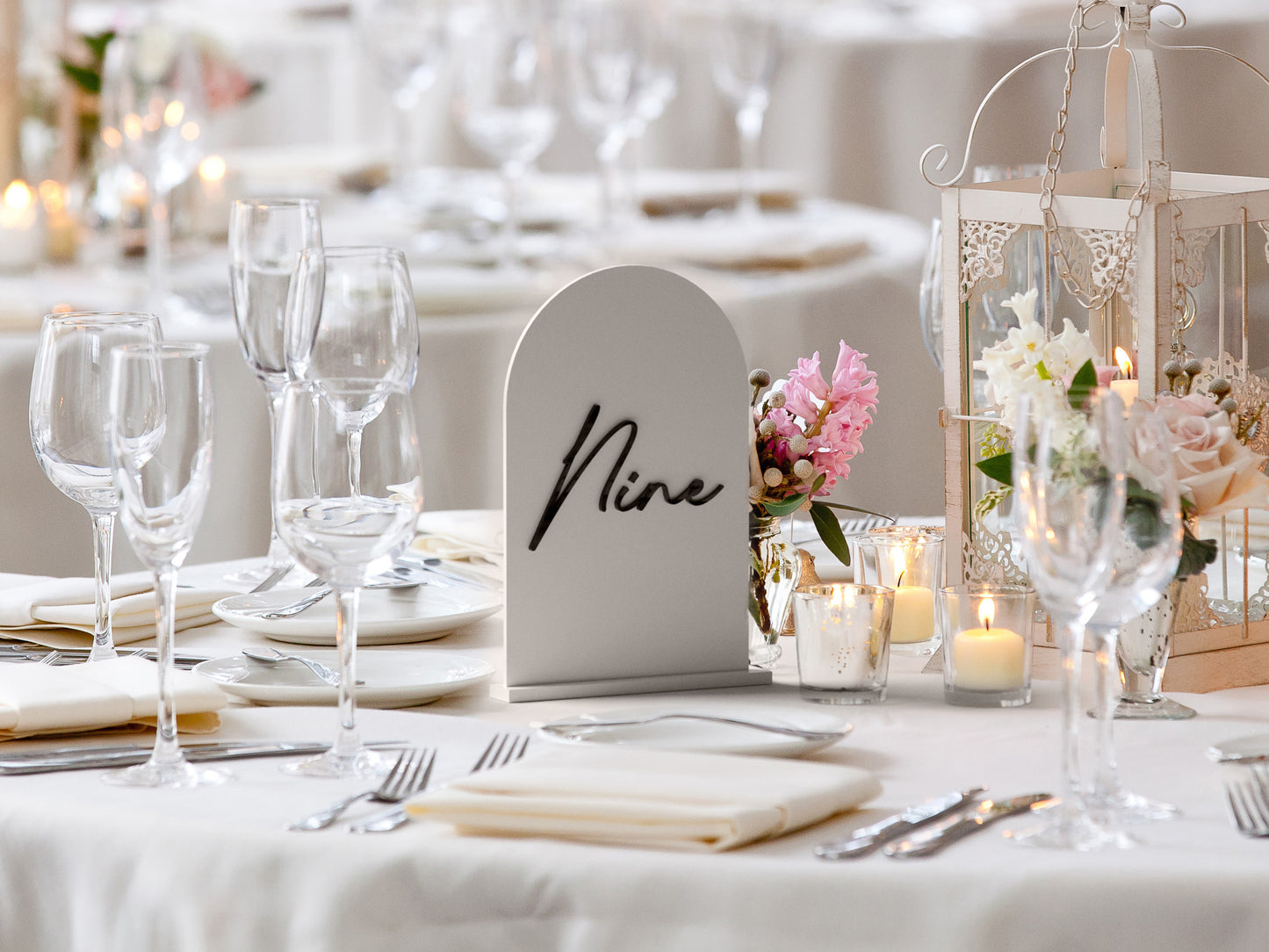 Wedding Table Number With 3D Text Effect