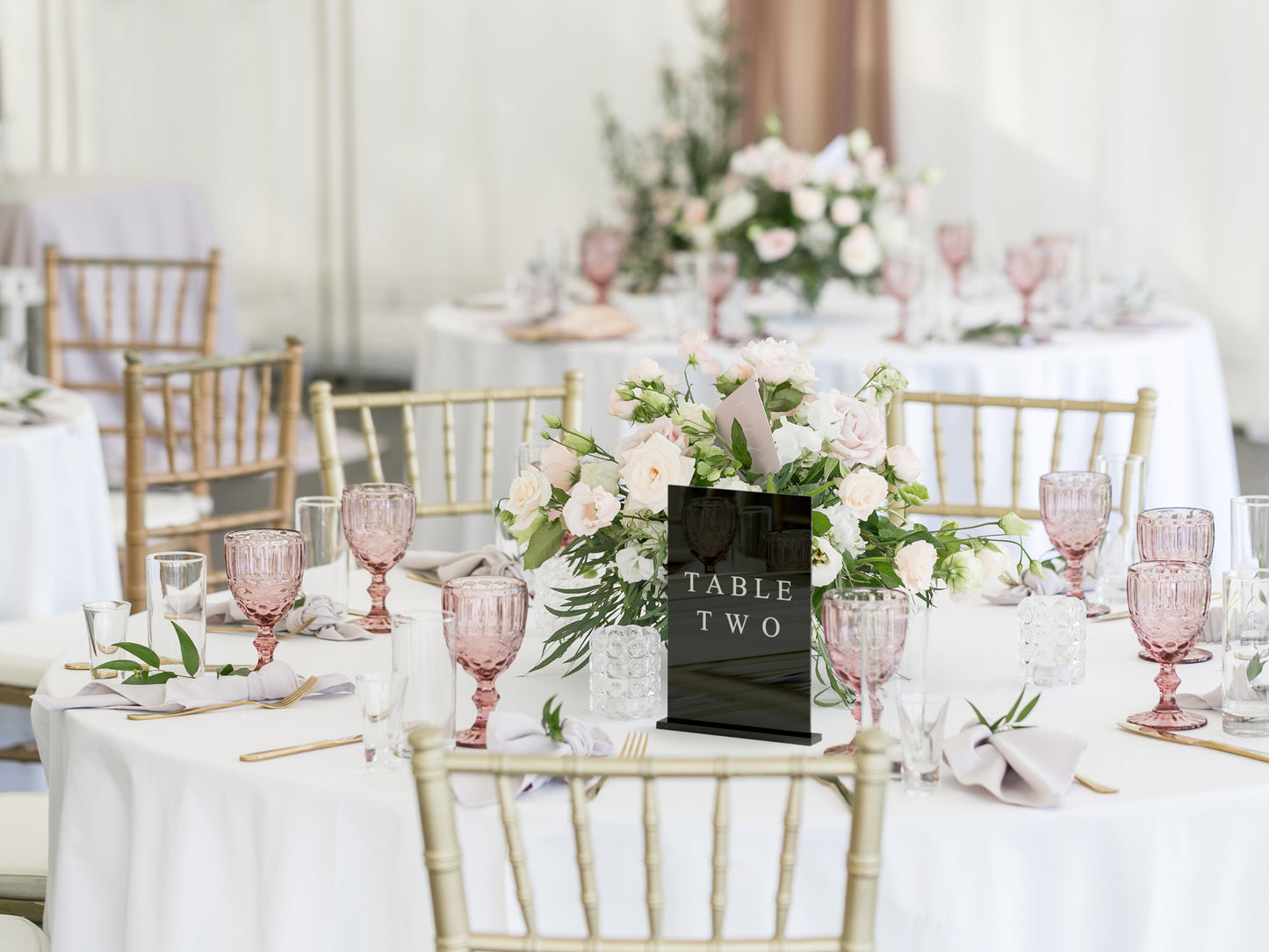 Luxury Black Wedding Table Number