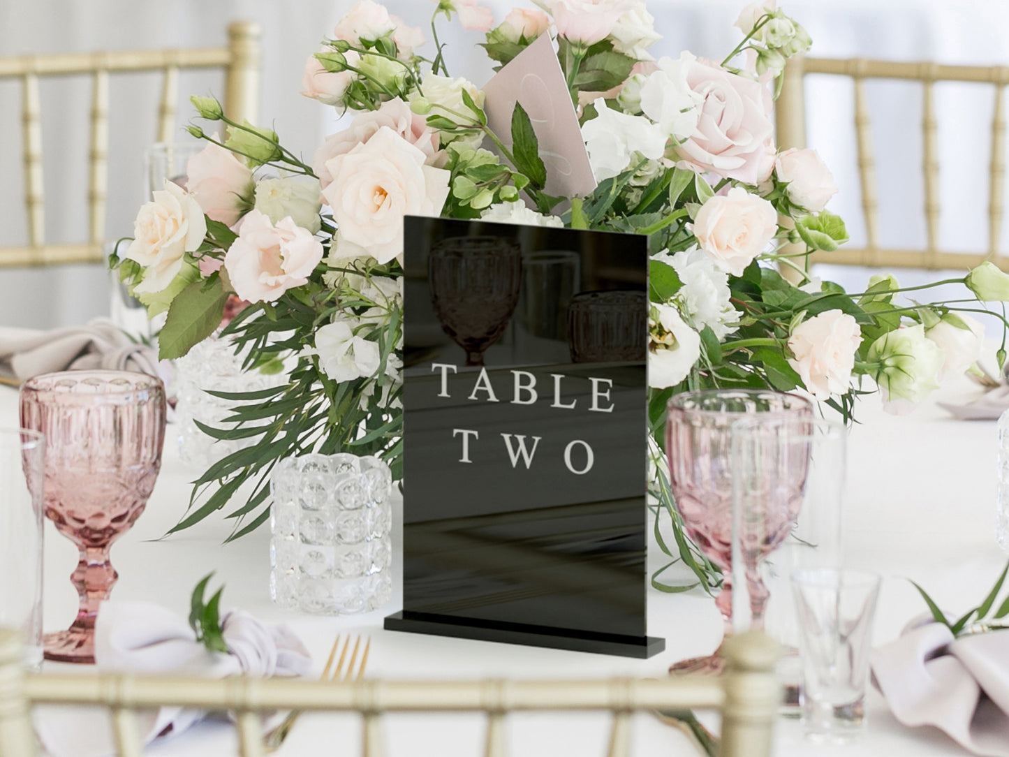 Luxury Black Wedding Table Number