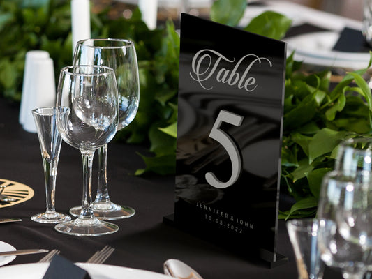 Elegant Wedding Table Number With 3D Number and Engraving