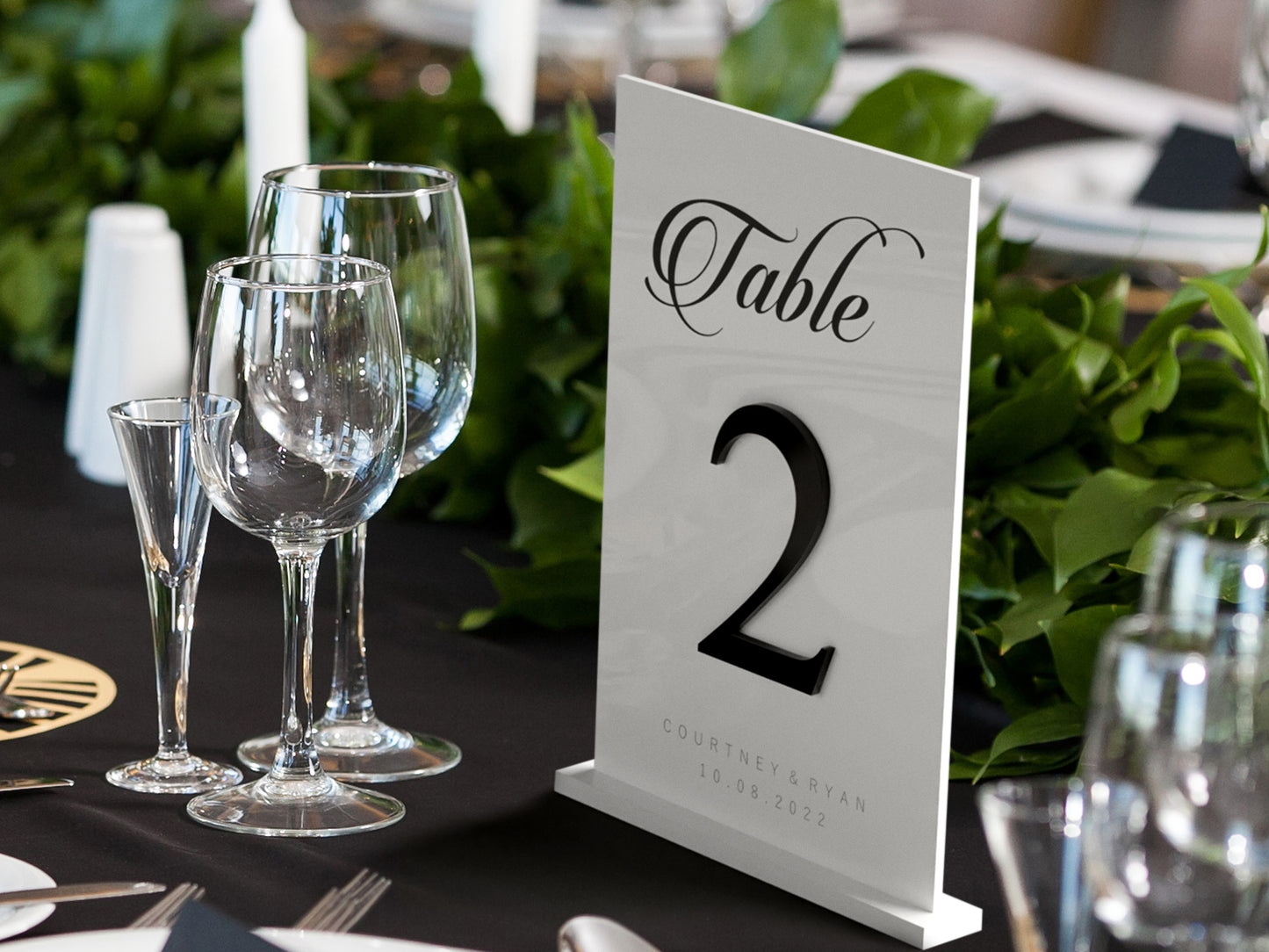 Elegant Wedding Table Number With 3D Number and Engraving