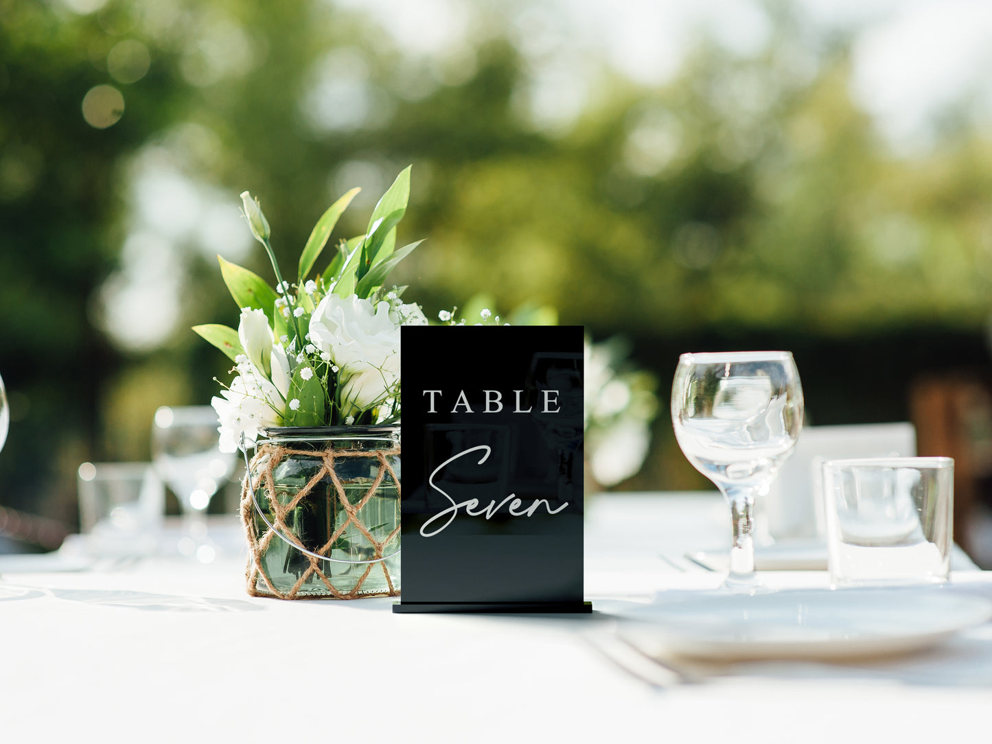 Black Acrylic Wedding Table Number