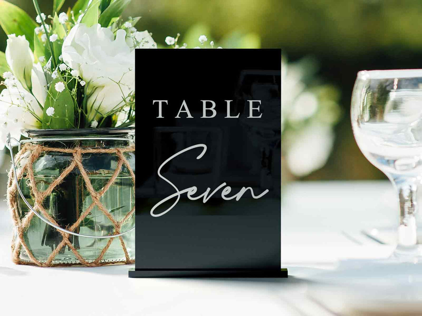 Black Acrylic Wedding Table Number