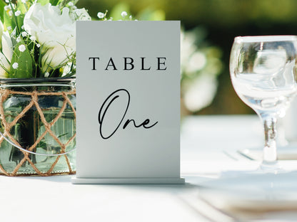 Black Acrylic Wedding Table Number