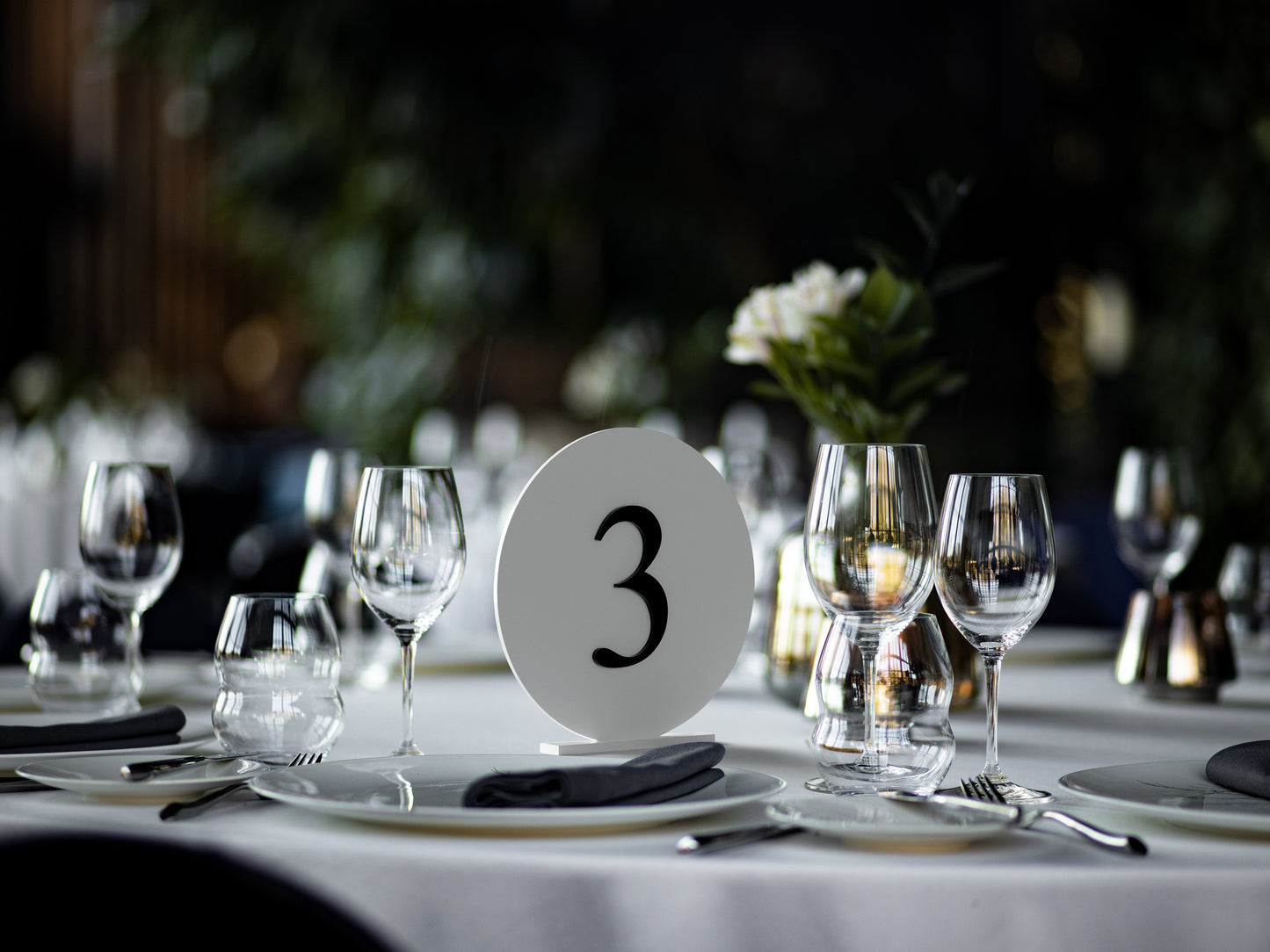 Round Wedding Table Number