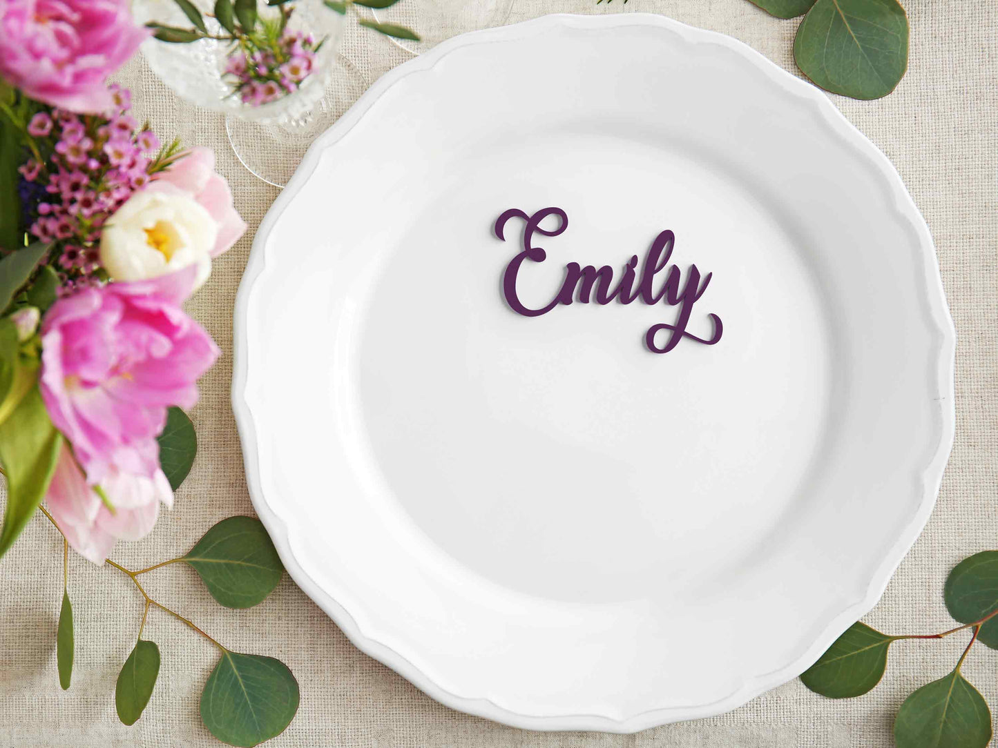 Purple Acrylic Wedding Place Names